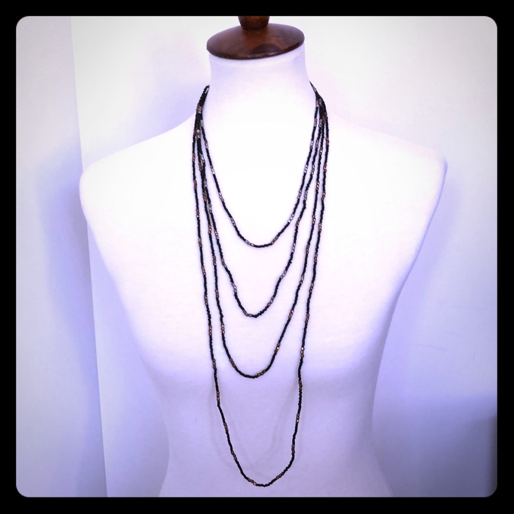 3 for $10! Black and gold beaded necklace